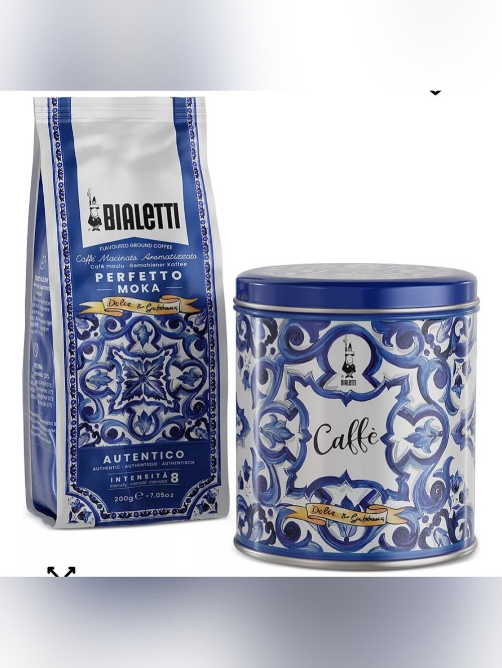 Dolce & Gabbana Blue Caffè Perfetto Moka Ground Coffee with Decorative Tin